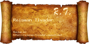 Reisman Tivadar névjegykártya